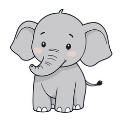 Cute vector illustration of a Elephant for kids