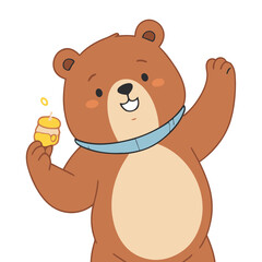 Cute Bear for young readers' picture book vector illustration