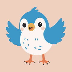 Cute vector illustration of a Bird for toddlers