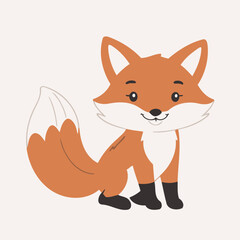 Obraz premium Cute Fox for children's bedtime stories vector illustration
