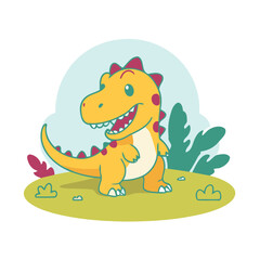 Cute Dino for children book vector illustration