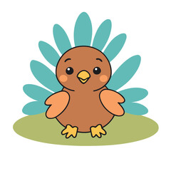 Cute Turkey vector illustration for little ones' bedtime routines