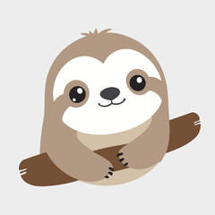 Cute Sloth vector illustration for kids story book