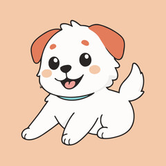 Vector illustration of a cute Dog for toddlers story books