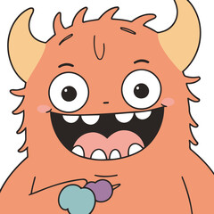 Vector illustration of an adorable Monster for young readers' books