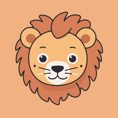 Vector illustration of a cute Lion for kids books