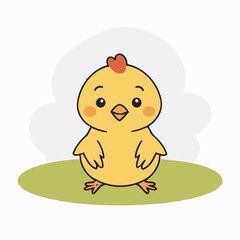 Cute vector illustration of a Chicken for youngsters' imaginative stories