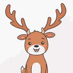 Vector illustration of a cute Reindeer for children story book