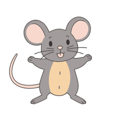 Vector illustration of a cute Mouse for toddlers books