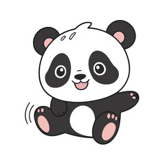 Vector illustration of an enchanting Panda for kids' storytelling