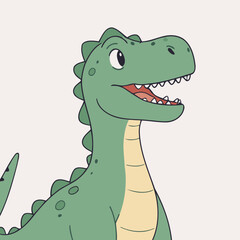 Cute Dino for toddlers story books vector illustration