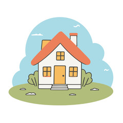 Vector illustration of a cute House for toddlers story books