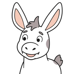 Cute Donkey vector illustration for kids story book