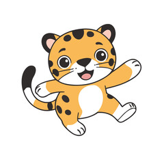 Cute vector illustration of a Jaguar for toddlers