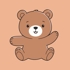 Cute Bear for children's literature vector illustration