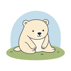 Vector illustration of a delightful PolarBear for early readers' enjoyment
