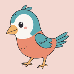 Cute Bird vector illustration for preschoolers' learning moments