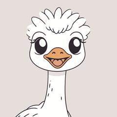 Cute Ostrich vector illustration for children