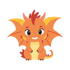 Vector illustration of a friendly Dragon for little ones' joyful exploration