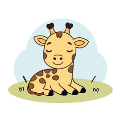 Cute Giraffe vector illustration for little ones' bedtime routines