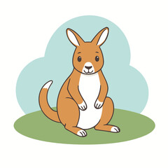 Cute Kangaroo for preschoolers' storybook vector illustration