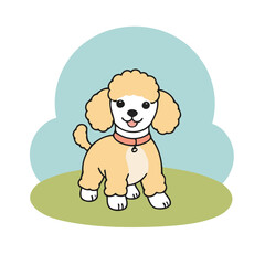 Cute Poodle for toddlers vector illustration