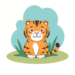 Vector illustration of a friendly Tiger for little ones' joyful exploration