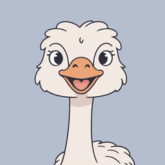 Cute vector illustration of a Ostrich for youngsters' imaginative stories