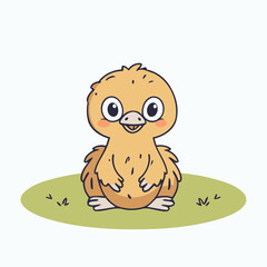 Cute Ostrich for children's bedtime stories vector illustration