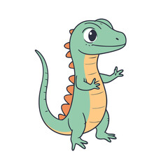 Cute vector illustration of a Lizard for children book