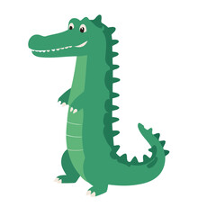 Vector illustration of an adorable Crocodile for young readers' books