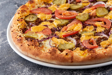 italian pizza on the white plate