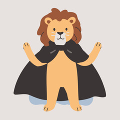 Vector illustration of a cute Lion for kids books