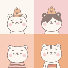 Cute vector illustration of a Bear for children story book