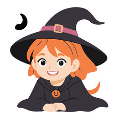 Cute vector illustration of a Witch for youngsters' picture books