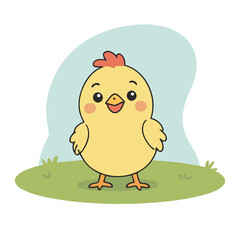 Cute Chicken for kids' storybook vector illustration
