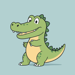 Cute vector illustration of a Alligator for children story book