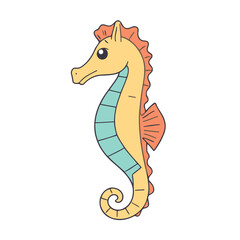 Obraz premium Cute Seahorse for children vector illustration