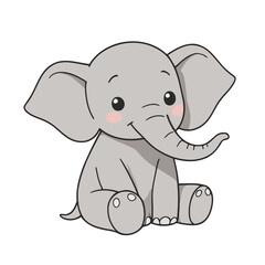 Vector illustration of a cute Elephant for kids books