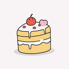 Vector illustration of a cute Cake for toddlers