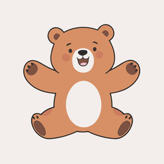 Cute Bear for early readers' adventure books vector illustration