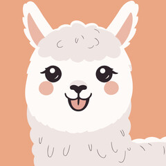 Cute vector illustration of a Alpaca for children's bedtime stories