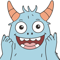Cute vector illustration of a Monster for kids' reading time