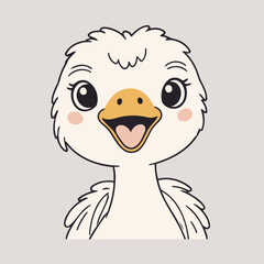 Vector illustration of an endearing Ostrich for kids' bedtime stories