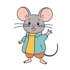 Vector illustration of a cute Mouse for kids books
