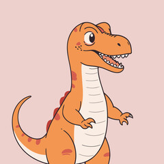 Vector illustration of an endearing Dino for kids' bedtime stories