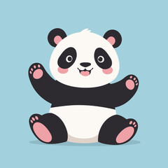 Cute Panda for toddlers vector illustration
