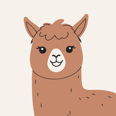 Cute Alpaca vector illustration for kids' adventure tales