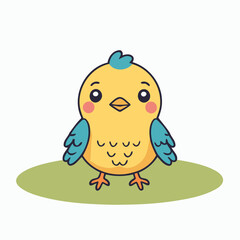 Cute Bird for children book vector illustration