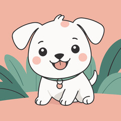 Cute Puppy for toddlers' learning books vector illustration
